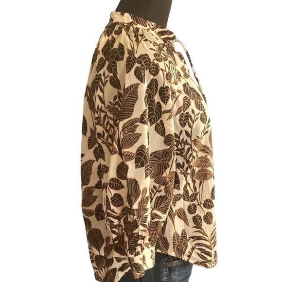 NWT Leaf Motif Travel Blouse by Ann Taylor, Suze XS - Picture 4 of 10